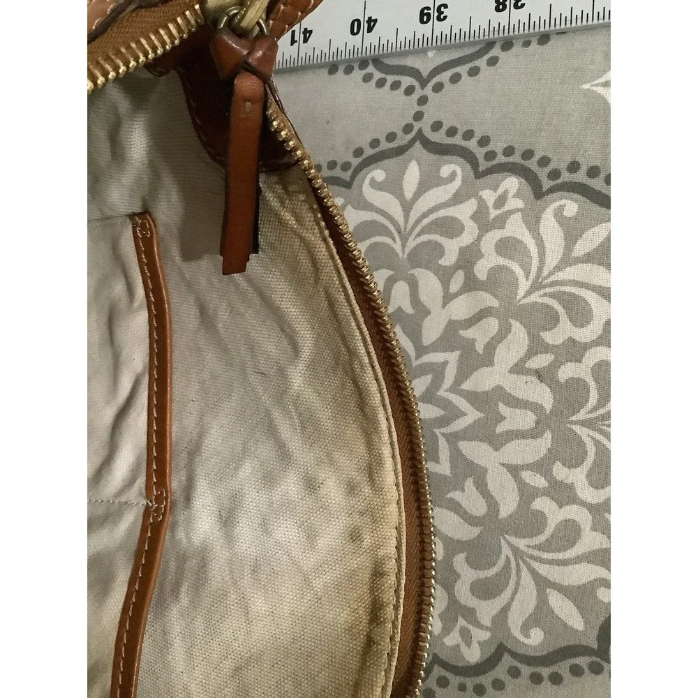 Michael KORS Brown LEATHER TAN BAG BRUSHED METAL STUDS